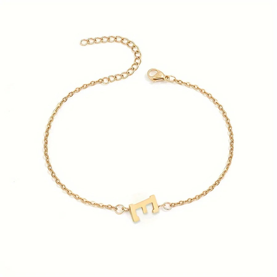 Aunna 1pc Letter Thin Chain Bracelet