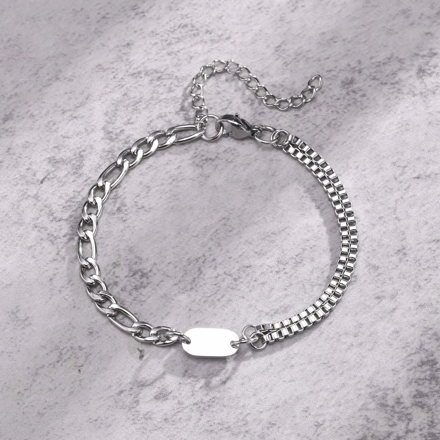 Aunna A-Z Initial 925 Silver Sterling Unisex Bracelets