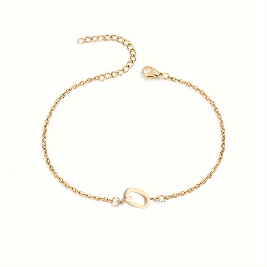 Aunna 1pc Letter Thin Chain Bracelet