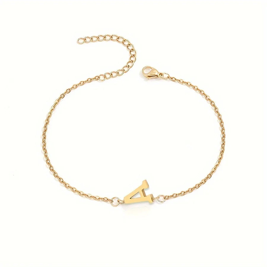 Aunna 1pc Letter Thin Chain Bracelet