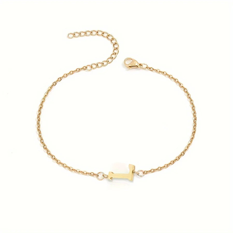 Aunna 1pc Letter Thin Chain Bracelet