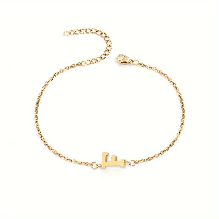 Aunna 1pc Letter Thin Chain Bracelet