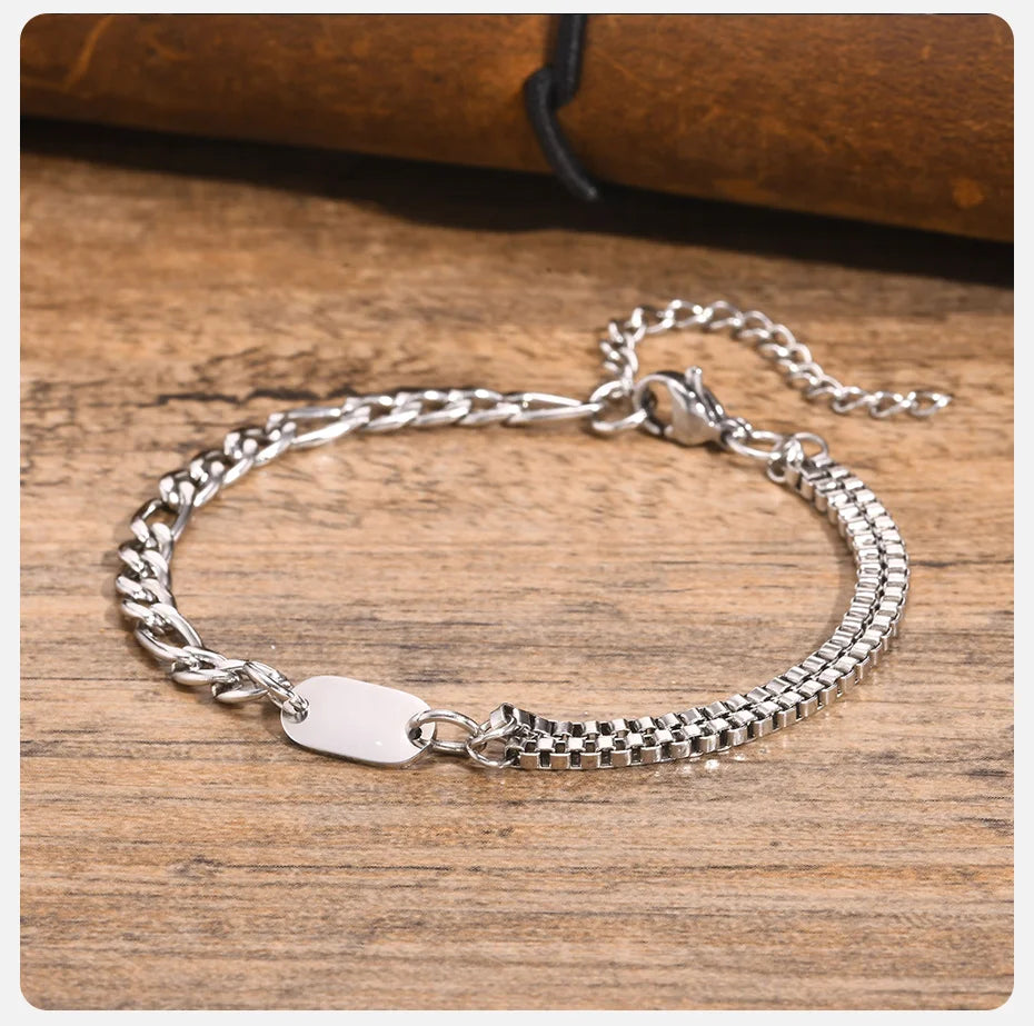 Aunna A-Z Initial 925 Silver Sterling Unisex Bracelets