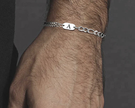 Aunna A-Z Initial 925 Silver Sterling Unisex Bracelets