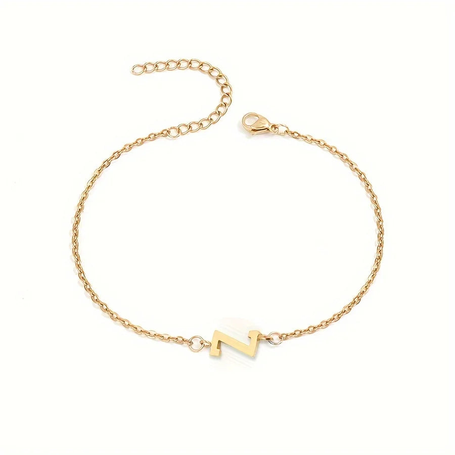 Aunna 1pc Letter Thin Chain Bracelet