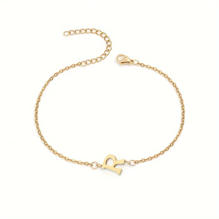 Aunna 1pc Letter Thin Chain Bracelet