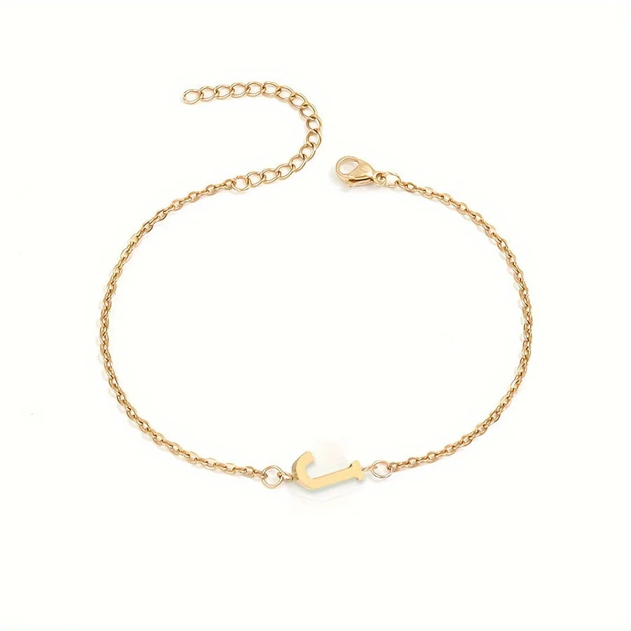 Aunna 1pc Letter Thin Chain Bracelet