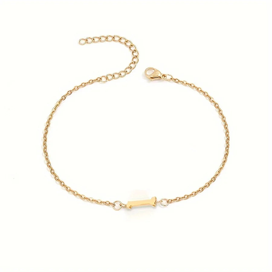 Aunna 1pc Letter Thin Chain Bracelet