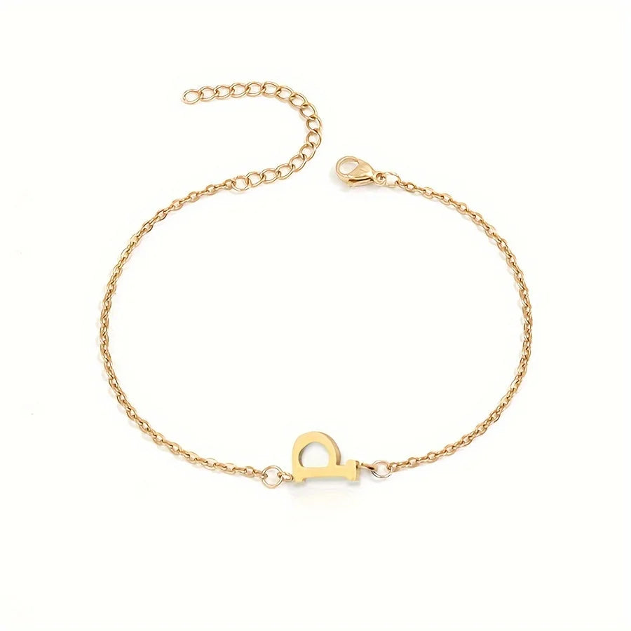 Aunna 1pc Letter Thin Chain Bracelet